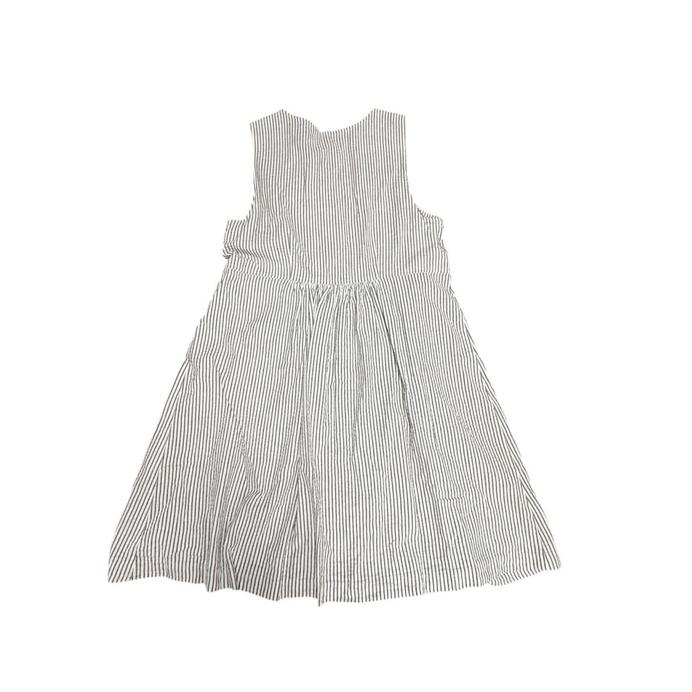 Vintage 100% Cotton Seer Sucker Navy White Sundress Size L